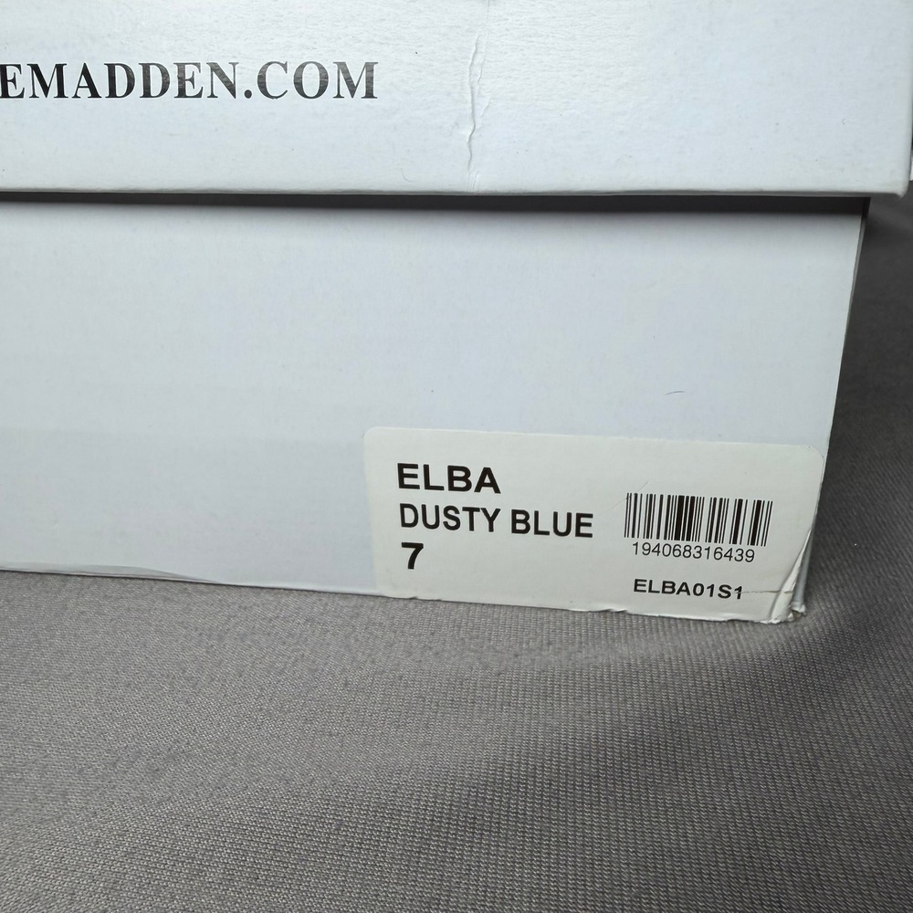 Steve Madden Elba Womens 7 Dusty Blue Elastic Cork Platform Wedge Sandals Casual - Picture 6 of 9